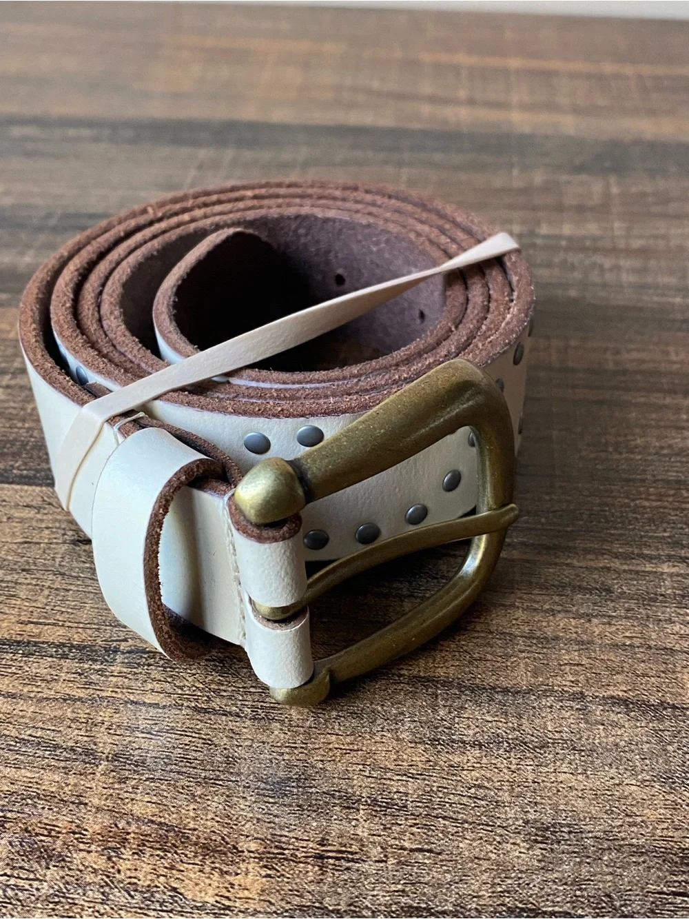 Lucky Leather Studded Belt, 34”